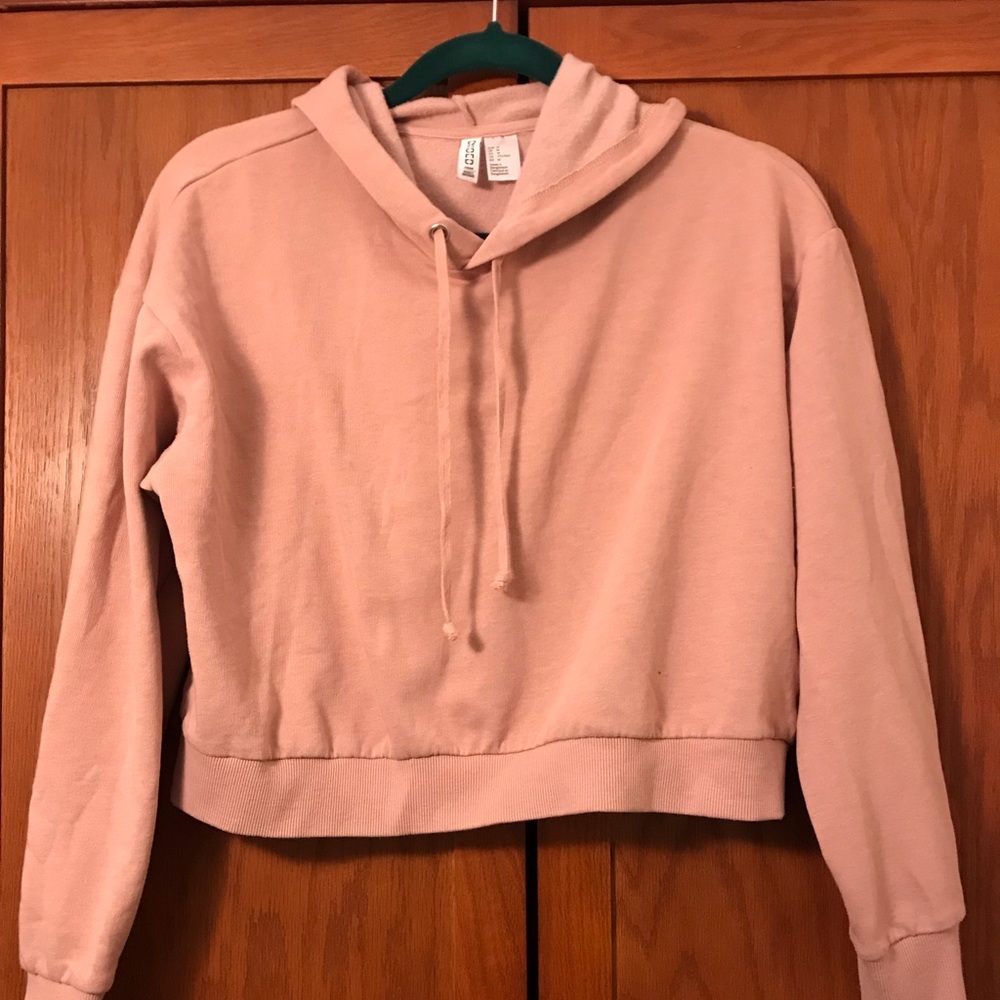 Pink H&M Cropped Sweatshirt